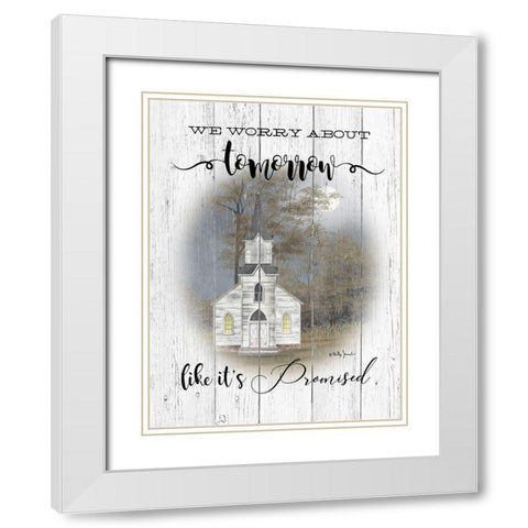Tomorrow White Modern Wood Framed Art Print with Double Matting by Jacobs, Billy