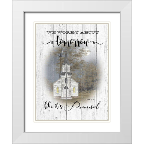 Tomorrow White Modern Wood Framed Art Print with Double Matting by Jacobs, Billy