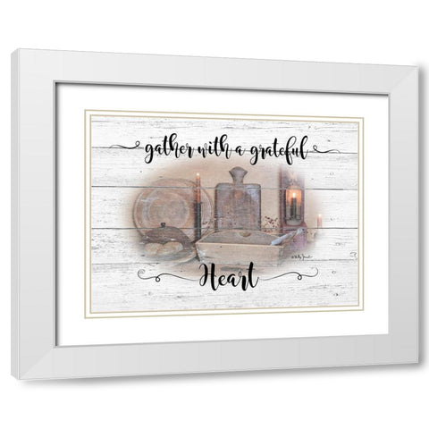 Gather White Modern Wood Framed Art Print with Double Matting by Jacobs, Billy