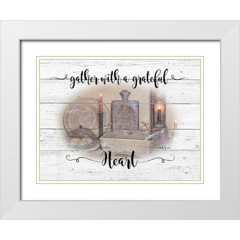 Gather White Modern Wood Framed Art Print with Double Matting by Jacobs, Billy