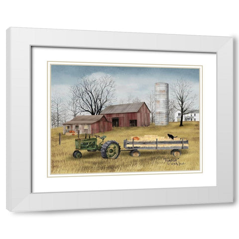 Hayride White Modern Wood Framed Art Print with Double Matting by Jacobs, Billy