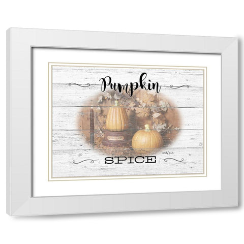 Pumpkin Spice White Modern Wood Framed Art Print with Double Matting by Jacobs, Billy