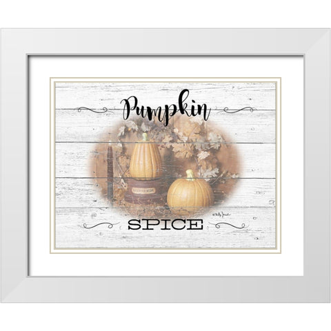 Pumpkin Spice White Modern Wood Framed Art Print with Double Matting by Jacobs, Billy