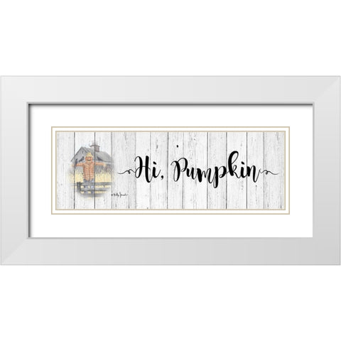 Hi-Pumpkin White Modern Wood Framed Art Print with Double Matting by Jacobs, Billy