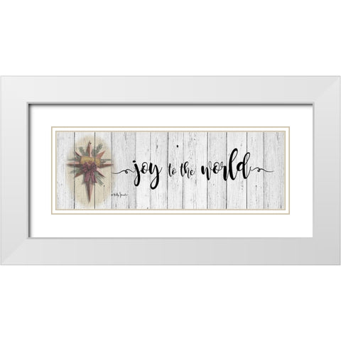 Joy to the World II White Modern Wood Framed Art Print with Double Matting by Jacobs, Billy