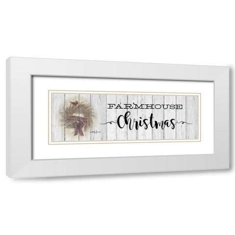 Farmhouse Christmas White Modern Wood Framed Art Print with Double Matting by Jacobs, Billy