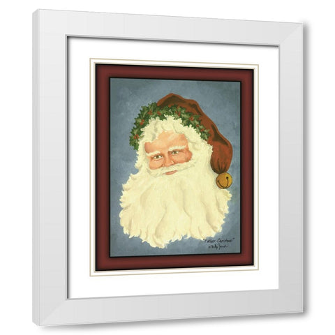 Father Christmas White Modern Wood Framed Art Print with Double Matting by Jacobs, Billy