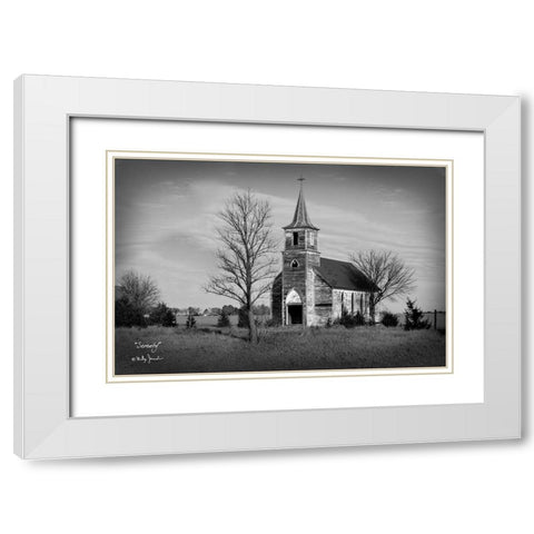 Serenity  White Modern Wood Framed Art Print with Double Matting by Jacobs, Billy