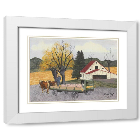 Pulled Pork White Modern Wood Framed Art Print with Double Matting by Jacobs, Billy