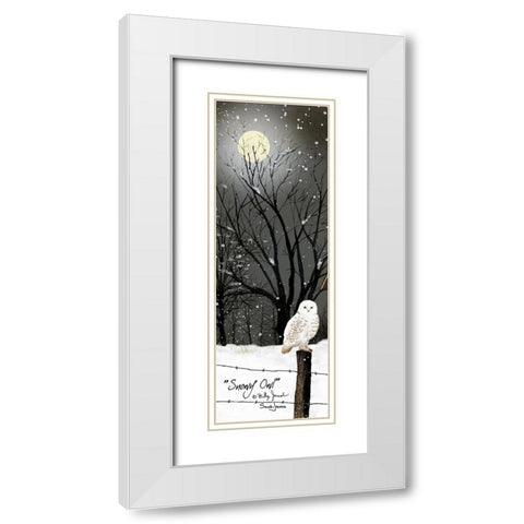 Snowy Owl White Modern Wood Framed Art Print with Double Matting by Jacobs, Billy