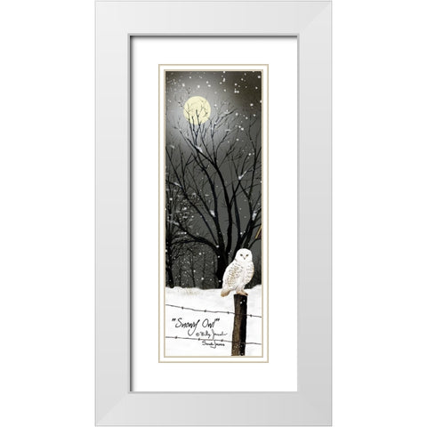 Snowy Owl White Modern Wood Framed Art Print with Double Matting by Jacobs, Billy