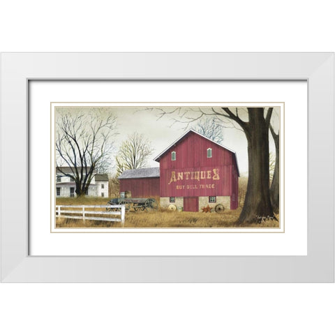 Antique Barn White Modern Wood Framed Art Print with Double Matting by Jacobs, Billy