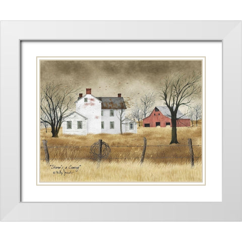 Storms a Comin White Modern Wood Framed Art Print with Double Matting by Jacobs, Billy