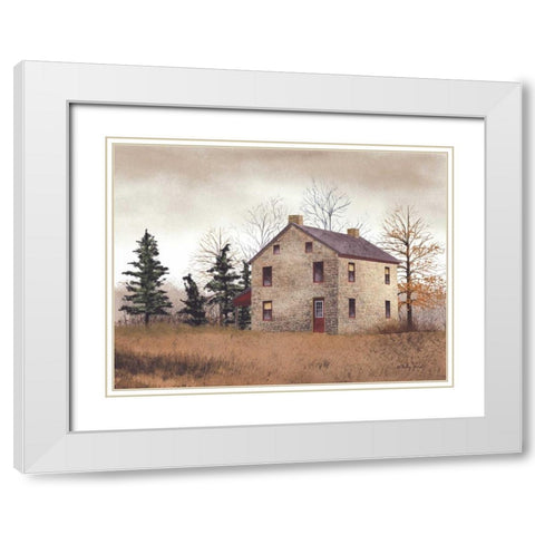 Old Stone House White Modern Wood Framed Art Print with Double Matting by Jacobs, Billy