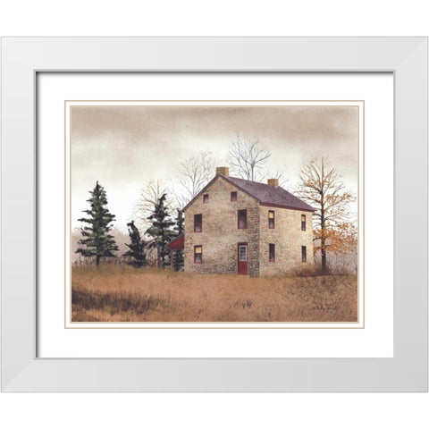Old Stone House White Modern Wood Framed Art Print with Double Matting by Jacobs, Billy