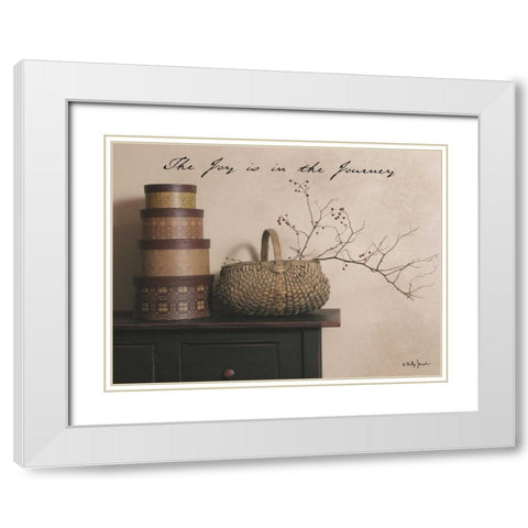Joy is the Journey  White Modern Wood Framed Art Print with Double Matting by Jacobs, Billy