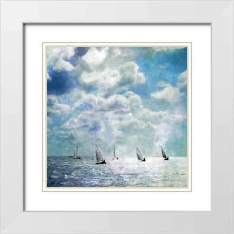 Sailing White Waters White Modern Wood Framed Art Print with Double Matting by Bluebird Barn