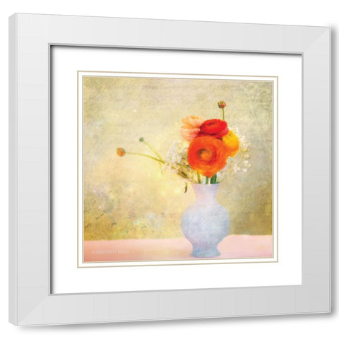 Love Me Tender Bouquet White Modern Wood Framed Art Print with Double Matting by Bluebird Barn