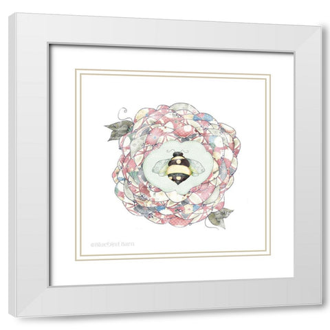 Whimsical Bumblebee     White Modern Wood Framed Art Print with Double Matting by Bluebird Barn