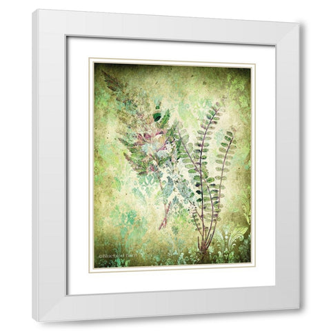 Organic Greenery in Damask I   White Modern Wood Framed Art Print with Double Matting by Bluebird Barn