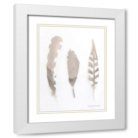 Soft Feathers Study     White Modern Wood Framed Art Print with Double Matting by Bluebird Barn