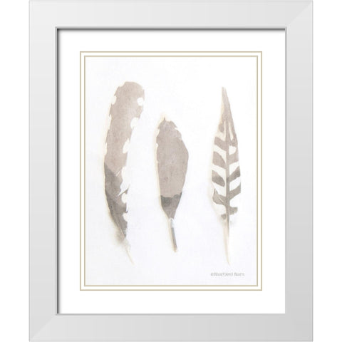 Soft Feathers Study     White Modern Wood Framed Art Print with Double Matting by Bluebird Barn