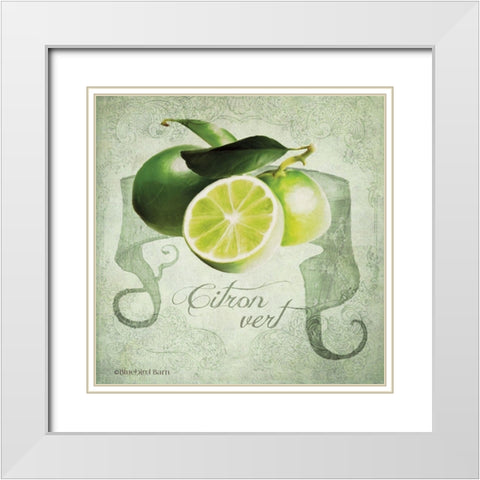 Vintage Limes Citron White Modern Wood Framed Art Print with Double Matting by Bluebird Barn