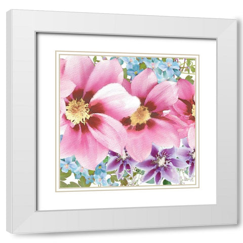 Clematis IV White Modern Wood Framed Art Print with Double Matting by Bluebird Barn
