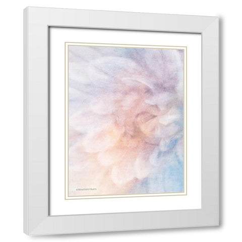 Soft Dahlia Pastel Blue Lilac White Modern Wood Framed Art Print with Double Matting by Bluebird Barn
