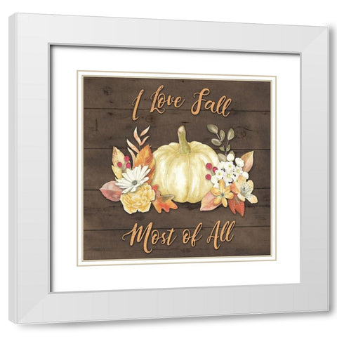 Pale Pumpkin Floral White Modern Wood Framed Art Print with Double Matting by Bluebird Barn