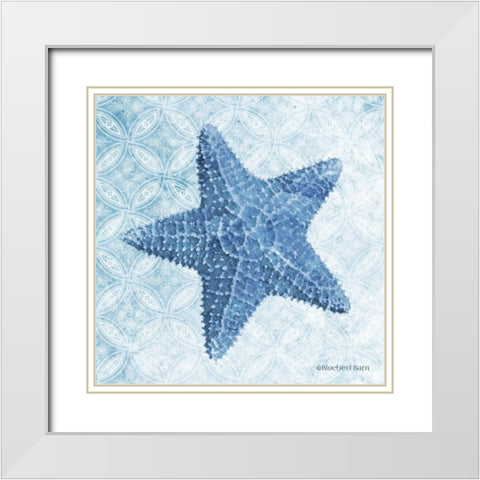 Starfish I White Modern Wood Framed Art Print with Double Matting by Bluebird Barn