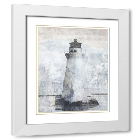 Lighthouse White Modern Wood Framed Art Print with Double Matting by Bluebird Barn