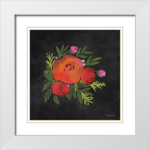 Red Flower White Modern Wood Framed Art Print with Double Matting by Bluebird Barn