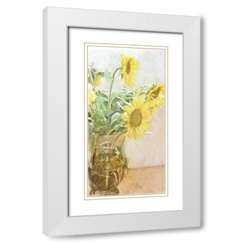Sunflower    White Modern Wood Framed Art Print with Double Matting by Bluebird Barn