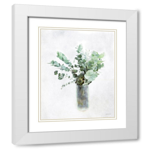 Eucalyptus   White Modern Wood Framed Art Print with Double Matting by Bluebird Barn