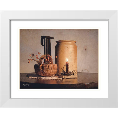 Bittersweet Basket White Modern Wood Framed Art Print with Double Matting by Boyer, Susie