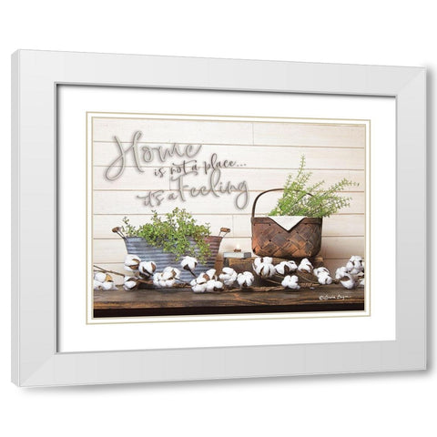 Home is Not a Place White Modern Wood Framed Art Print with Double Matting by Boyer, Susie
