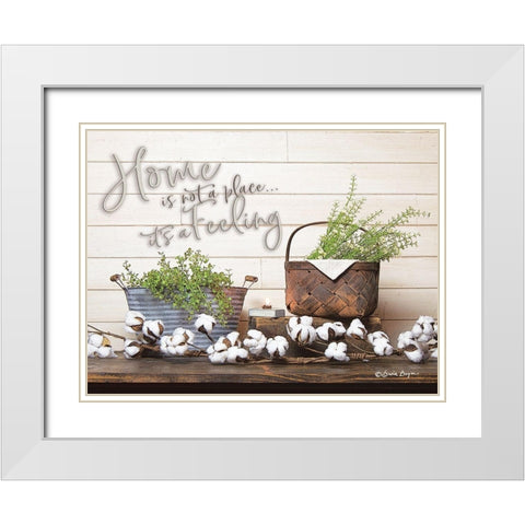 Home is Not a Place White Modern Wood Framed Art Print with Double Matting by Boyer, Susie