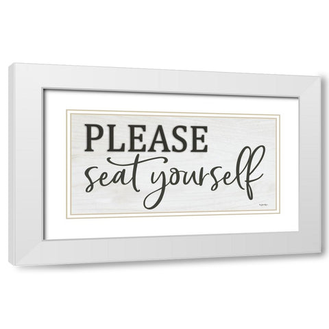 Please Seat Yourself White Modern Wood Framed Art Print with Double Matting by Boyer, Susie