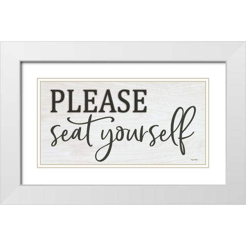 Please Seat Yourself White Modern Wood Framed Art Print with Double Matting by Boyer, Susie