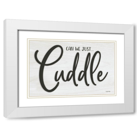Cuddle White Modern Wood Framed Art Print with Double Matting by Boyer, Susie