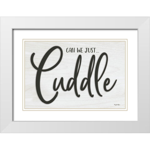 Cuddle White Modern Wood Framed Art Print with Double Matting by Boyer, Susie