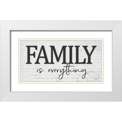 Family is Everything White Modern Wood Framed Art Print with Double Matting by Boyer, Susie
