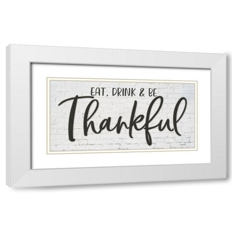 Thankful White Modern Wood Framed Art Print with Double Matting by Boyer, Susie