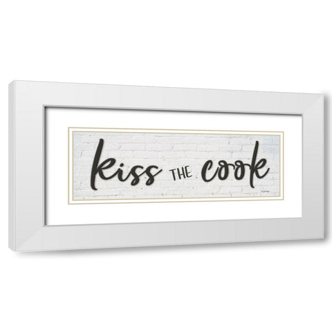 Kiss the Cook White Modern Wood Framed Art Print with Double Matting by Boyer, Susie