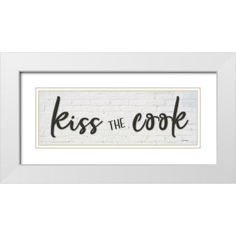 Kiss the Cook White Modern Wood Framed Art Print with Double Matting by Boyer, Susie