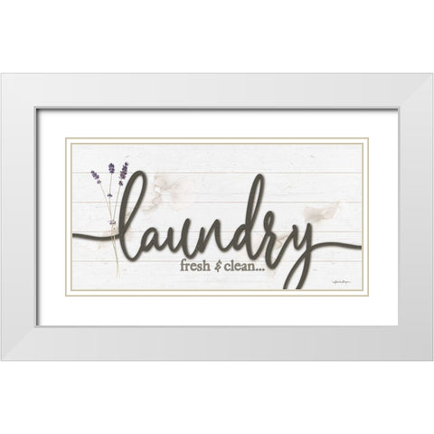 Laundry Fresh And Clean White Modern Wood Framed Art Print with Double Matting by Boyer, Susie