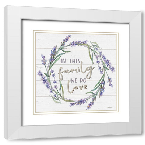 In This Family White Modern Wood Framed Art Print with Double Matting by Boyer, Susie