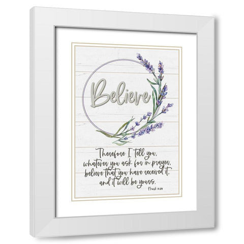 Believe White Modern Wood Framed Art Print with Double Matting by Boyer, Susie