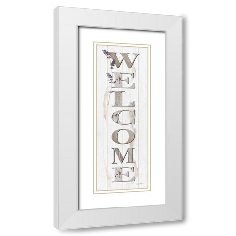 Welcome White Modern Wood Framed Art Print with Double Matting by Boyer, Susie